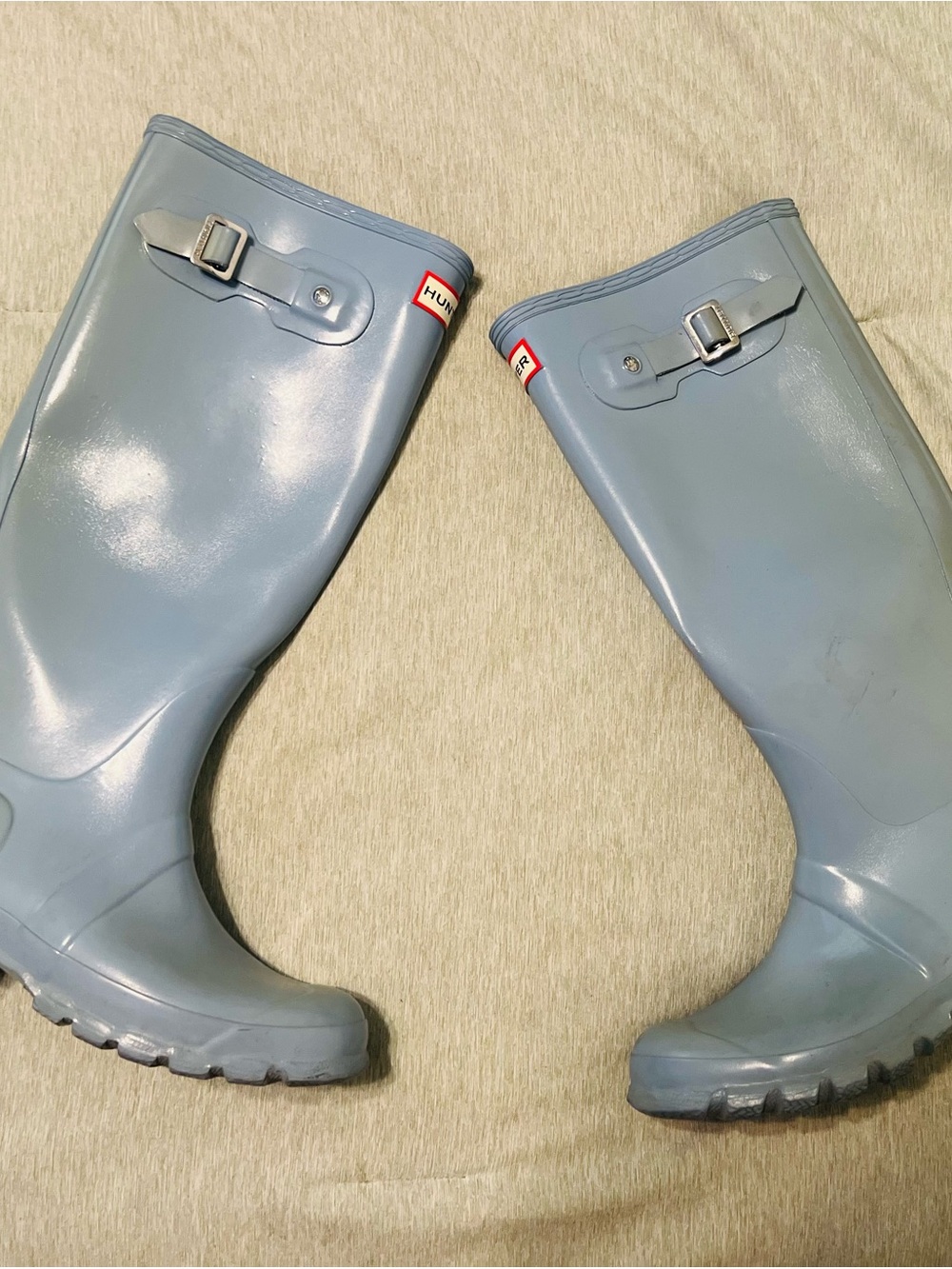 Hunter Women's Pale Blue Gloss Tall Rain Boots